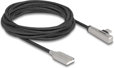 Delock USB 2.0 Cable Type-A male to USB Type-C™ male angled with LED and Fast Charging 60 W 3 m