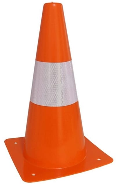 Gerimport Sport/veiligheids pionnen - 1x stuks - oranje/wit - kunststof - 18 x 31 cm - spelen/training/afzetten