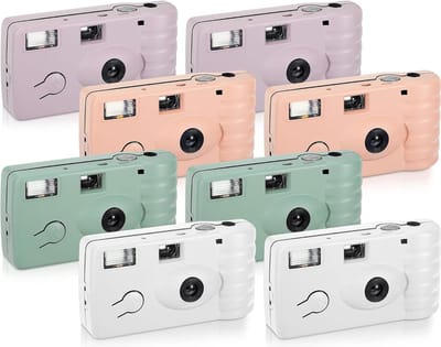 Wegwerpfilmcamera Set - Eenmalige Camera - Herinneringen Vastleggen - Met Ingebouwde Flitser - 8 Stuks - Leuke Kleuren