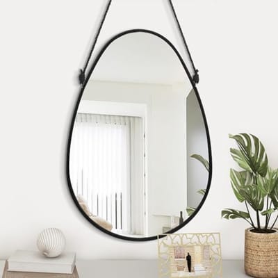 Onregelmatige traanvormige wandspiegel - ovale hangspiegel voor slaapkamer, badkamer en woonkamer - 40 x 50 cm