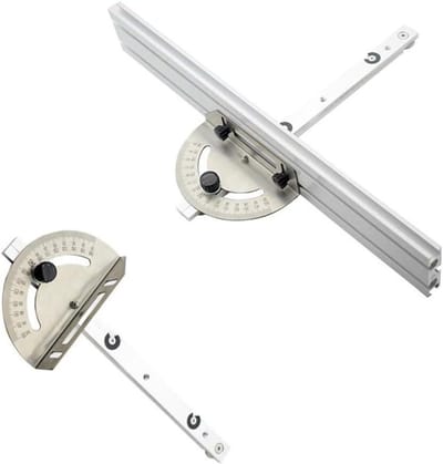Tafelzaag Hoek Liniaal - Verstekmeter Houtbewerking - Precisie Zagen - Verstelbare Strakheid - 40 cm - Zilver