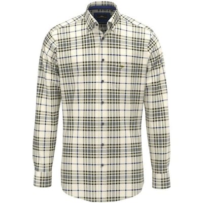 Fynch-Hatton Overhemd Herringbone Check Button-Down Moss / male