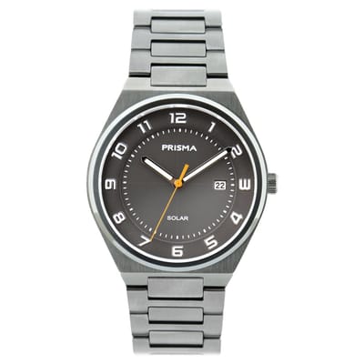 Prisma heren horloge - zonne-energie - solar horloge - groene wijzerplaat - luxe