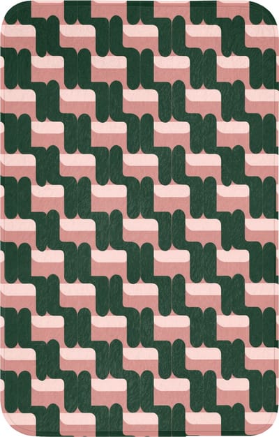 WC mat 50x80 cm - Antislip - Vlechtpatroon - Groen - Roze - Geometrisch - Toiletmat - Vloermat - Douchemat - Toilet tapijt - Toiletmatten