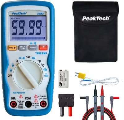Digitale True RMS Multimeter 6000 Counts met Trilalarm - Capaciteit, Spanningsmeter en Doorgangstester - CAT III 600 V