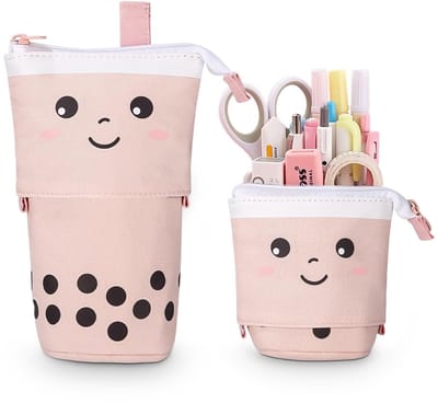 Dailygoods- Etui Telescopisch Hoogteverstelbaar - Pennenzak - Portapenne - Ronde Ritssluiting - Hoogwaardig Canvas - Ruim Opslagvermogen - Pennenetui