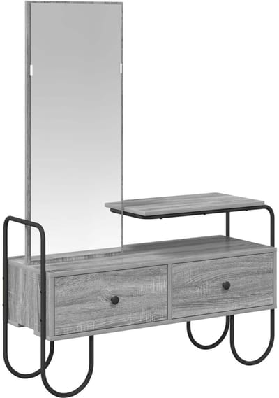 vidaXL - Kaptafel - met - lade - met - plank - Grijs - Sonoma - Bewerkt - hout