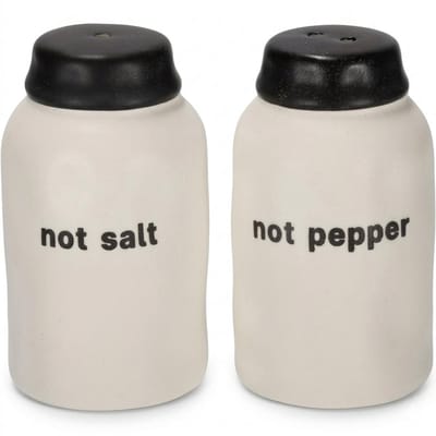 Jens Living - Peper-en zoutvat - 'Not Salt/Not Pepper' - zwart/wit