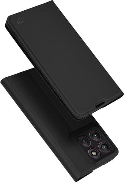 Hoesje geschikt voor Motorola Edge 60 Pro - Techsuit Magskin Book Wallet Case - Zwart