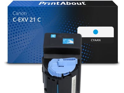PrintAbout huismerk Toner C-EXV 21 C Cyaan Geschikt voor Canon