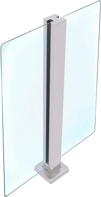 Glazen Balustrade Paal - Hekpaal RVS - Balkon Afschermen - Roestvrij Staal 304 - 91 cm Hoog - Zilverkleurig