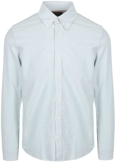 Steppin' Out Overhemd Oxford Streep Lichtgroen - Maat S - Heren - Casual Shirt