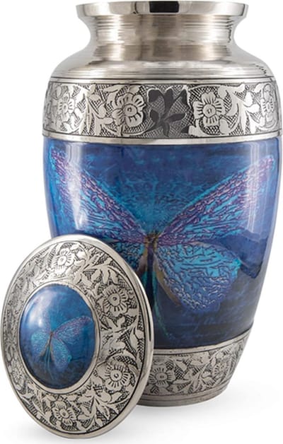 XXL As Urn - 3.5 Liter - Crematie Urn - Uniek - Voor Huisdieren of Menselijk As - Crematie As - Mini Urn - Decoratie Urn - Perfect Butterfly