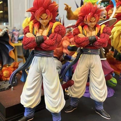 JG Studio Dragon BallZ 2.0 Gewelddadige Beer Gogeta SSj3 12,99Inch/33cm Kan Bewegen PVC Rood Haar Knuffel Hand Model Decoratie Speelgoed Cadeaus black