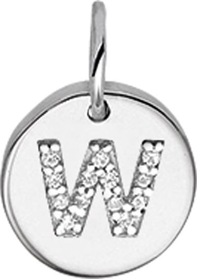 The Jewelry Collection Bedel Letter W Zirkonia - Zilver