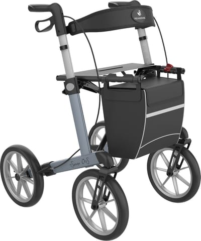 Lichtgewicht Rollator OS - Outdoor Rollator Met Grote Dempings Banden - Ice Blue