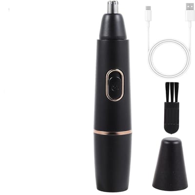 Ynkkvre -Oplaadbare Neushaartrimmer USB Type-C – Draadloos, Roestvrij Staal, Fluisterstil – Voor Neus, Oren, Wenkbrauwen en Baard – Waterbestendig en Eenvoudig te Reinigen – Luxe Zwart-Gouden Design