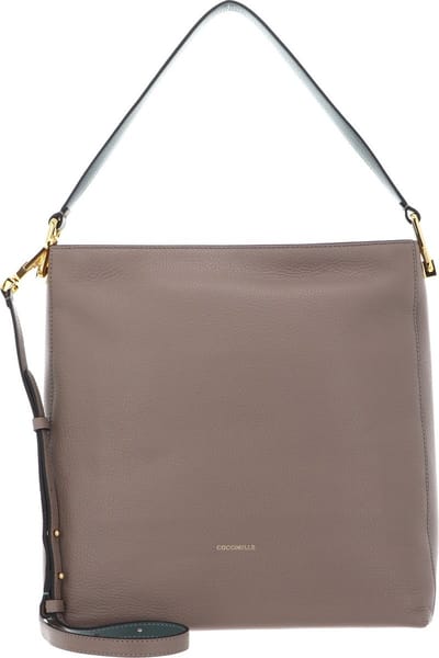 COCCINELLE Leren Handtas Schoudertas Liya Handbag Warm Tau / Kale G Taupe