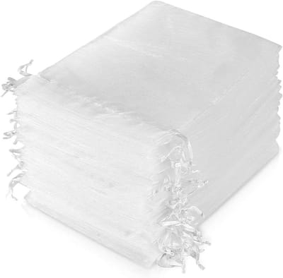 Dailygoods- Organza Zakjes 20 Stuks - Cadeauzakjes - Sieradenzakjes - Trekkoordzakjes - Bruiloft - 7x9 cm - Hoogwaardige Organza