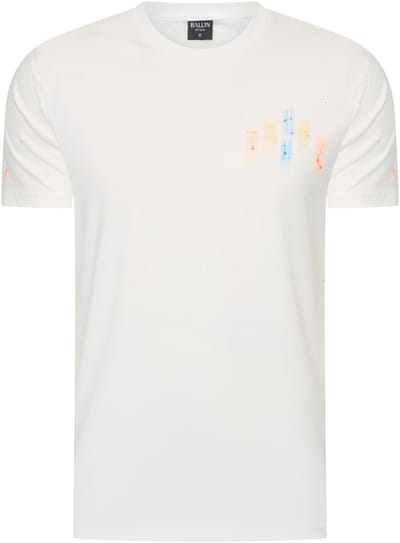 Heren Tee SS met Ballin Est. 2013 Paint Backprint Shirt Print - Wit - Maat XXL
