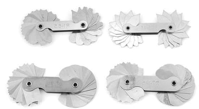 Cocoplus - Stalen radius filet meetgereedschap - Draagbaar - RVS - Meetgereedschap - Geschikt voor concave convexe metingen - Roestvrijstalen radius filet draagbare concave convexe meetgereedschap R0.3-1.5 / R1-6.5 / R7-14.5 / R15-25 - 4 stuks.