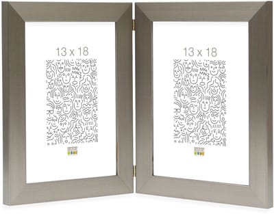 Deknudt Frames fotolijst S41VD1 H2V - zilver - tweeluik - 2x 13x18 cm