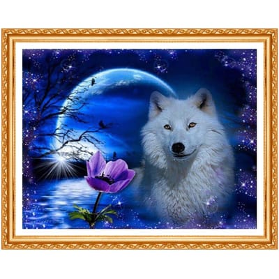 Diamant Schilderen Diamant Borduurwerk Dieren Wolf 5d Diy Diamant Schilderen Volledig Rond Diamant Schilderen 20X30CM gray
