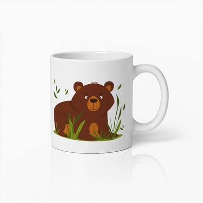 Schattige Beren Mok – Leuke Bruine Beer Illustratie Beker voor Kinderen en Natuurliefhebbers