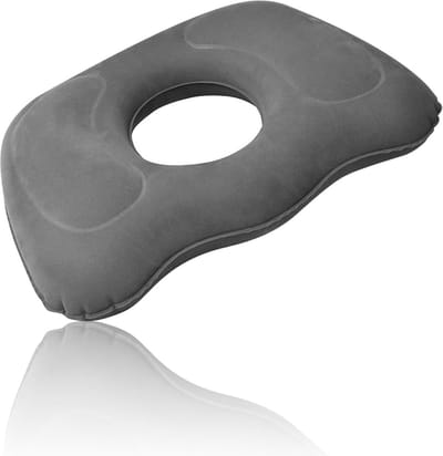 Opblaasbaar donutkussen - Ergonomisch ringkussen - Grijs - PVC