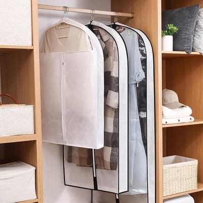 Kledinghoezen Set - Kledingbeschermers - Kleding Opbergen - Ademend Materiaal - 3 Stuks 127 cm - Wit