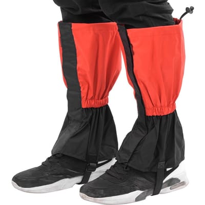 1 Paire Couvre-Pieds Imperméables Jambières Prévention Moustiques Insectes pour Camping Hivernal Alpinisme red