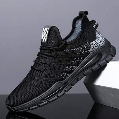 Oulylan Sportieve Casual Schoenen Heren Wandelschoenen Tenis Heren Sneakers Trend Hardloopschoenen voor Heren Ademend Klassiek 45 zwart