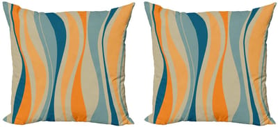 ABAKUHAUS – Kussenhoezen Set 2x50 cm – Retro Strepen – Dubbelzijdig