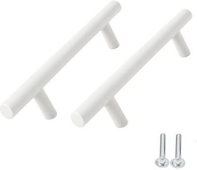2X Handgreep 128mm Boormaat RVS Wit Set - Greepjes - Handgreep - Handgrepen keukenkastjes - Handvatten - Meubelgreep Wit - Handgrepen voor deurtjes