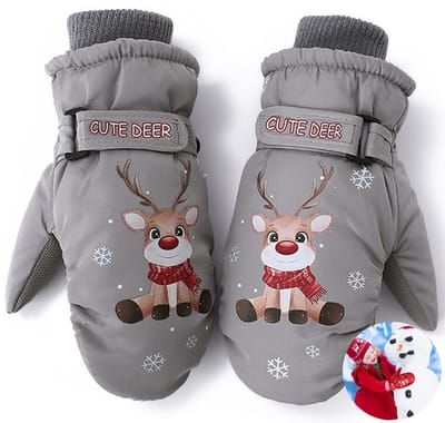 Dailygoods- Skihandschoenen Kinderen Waterdicht - Wanten - Thermische Handschoenen - Antislip PU-Handpalm - Klittenbandsluiting - Maat S 10 x 20,5 x 6 cm - Winterhandschoenen