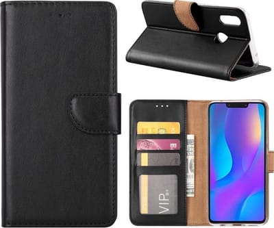 Bookcase Geschikt voor: Honor 10 Lite - Bookcase Zwart - portemonnee hoesje