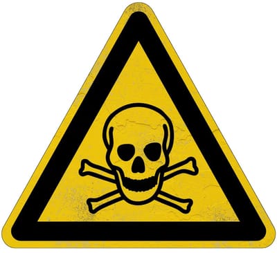 Giftige stoffen waarschuwingsbord - W016 | Sign Again materiaal | 15 cm