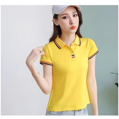 POLO T-shirt met korte mouwen voor dames In de zomer Nieuw Casual Sport Comfort Slankmakend Effen kleur Top 4XL