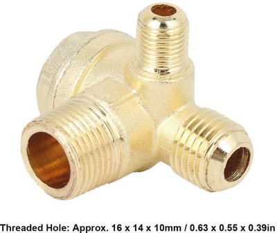 Dailygoods- Terugslagklep 150mm - 3-poorts - Messing - Luchtcompressor - Robuust - Hoge kwaliteit materialen - Terugslagventiel