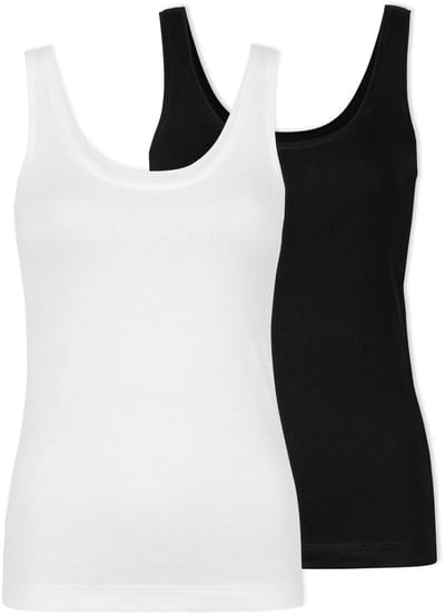 SNOCKS Tank Top Dames van Biologisch Katoen 2-Pack - Slim Fit Pasvorm - Hoogwaardige Onderhemden - Comfortabel & Duurzaam