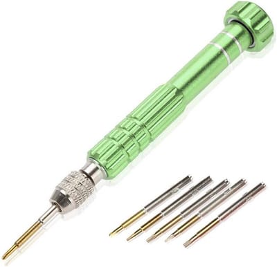Precisieschroevendraaierset met 5 bits - T5, T6, kruiskop, sleuf, pentagram voor laptop, telefoon, horloge, elektronisch speelgoed - chroom-vanadium