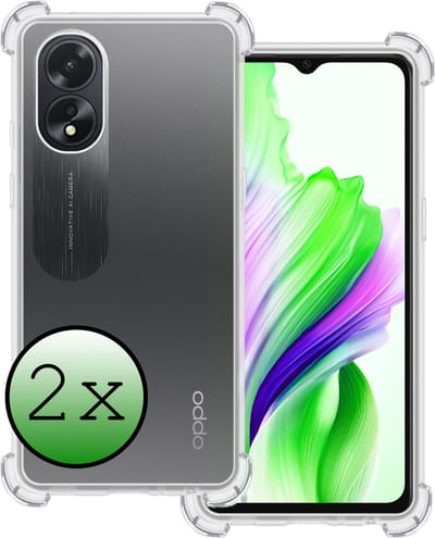 Hoesje 2 Stuks - Geschikt voor OPPO A18 - Sterk & Shockproof - Siliconen Case - Back Cover - Telefoon Hoes Shock Proof - Transparant
