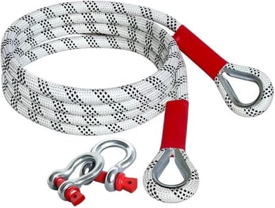 Sleepkabel Voertuig - Noodtouw Trekken - Auto Noodhulp - Verstevigde Stalen Haken - 5 Meter 8 Ton - Zwart