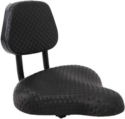 Fietszadel met rugleuning - Comfort zadel - Fietsen onderweg - Verstelbare hoogte - 30 x 26 cm - Zwart