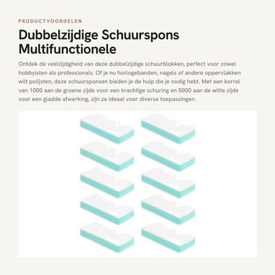 Dailygoods- Schuurspons 10 Stuks - Dubbelzijdige Schuurblokken - Korrel 1000/5000 - Compact Formaat - Multifunctioneel Gebruik - Hoge Prestaties - Schuurblok