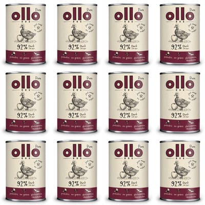 Ollo Pure - Natvoer voor Honden - Eend met Appel - 12x850g