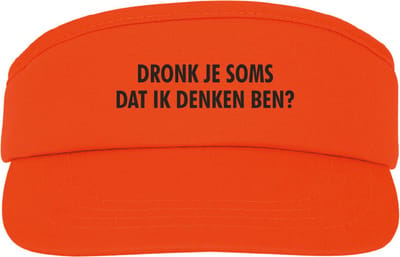 Oranje zonneklep - Dronk je soms dat ik denken ben - soBAD. - Koningsdag - Unisex - Oranje - Voetbal