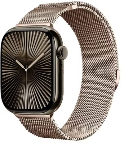 Champagnekleurig bandje geschikt voor Apple Watch Series 1/2/3/4/5/6//7/se - Milanees bandje - Metaal - 38/40MM - CHPN