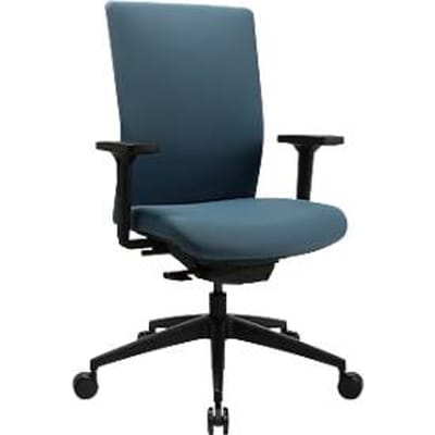 Topstar bureaustoel Sitness AirWork G, sandwichbekleding, 3D vlakke zitting, synchroonmechanisme, in hoogte verstelbare lendensteun, AGR-gecertificeerd, petrolblauw