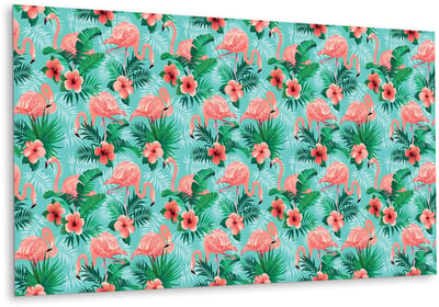 Tulup PVC Wandpaneel - Exotische Bladeren Vinyl Wandpaneel - 100 cm x 50 cm - Veelkleurig Zelfklevend Wandpaneel - 1 stuk - Wandpaneel Zelfklevend - Op planten gebaseerd Muurpaneel - Zelfklevend Wandpaneel - Plaktegels Keuken en Badkamer